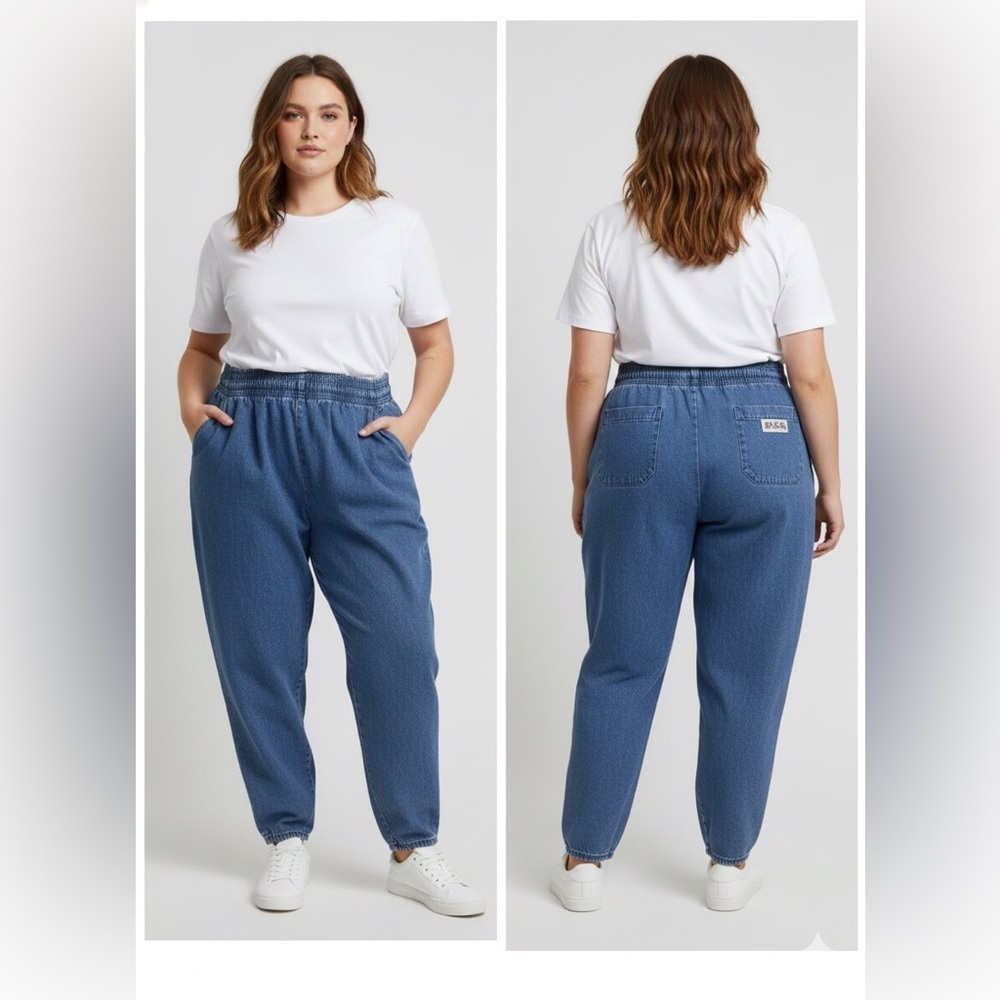 Soule Designs VTG High Rise Tapered Pull On Mom Blue Jeans Size XL Regular